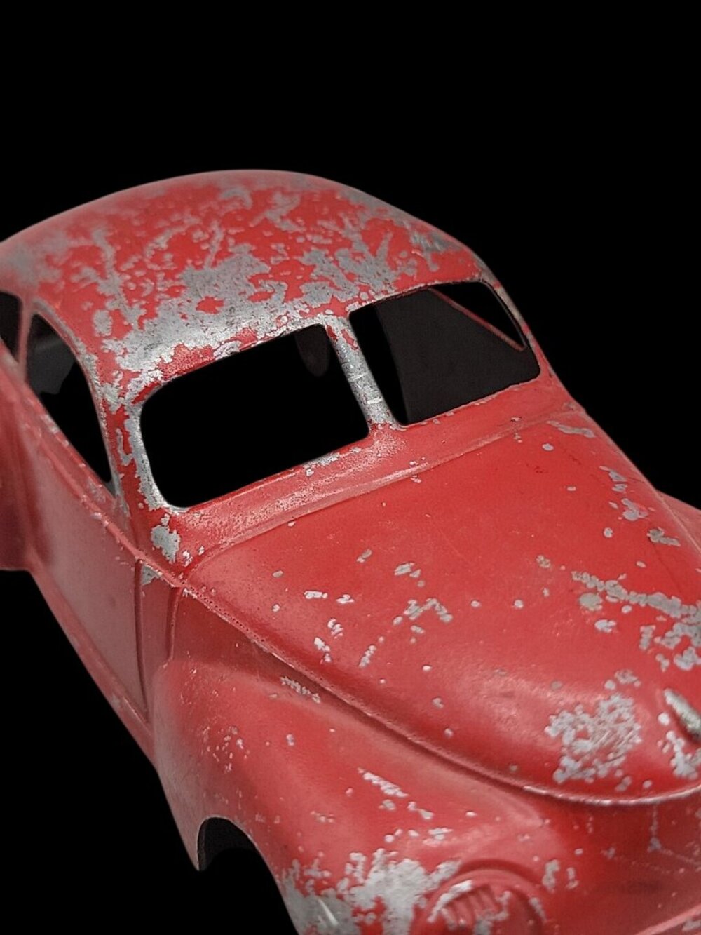 Vtg Slik-Toys Cast Aluminum Split Window Sedan Car Toy Lansing Iowa Red 9600 - Picture 10 of 13